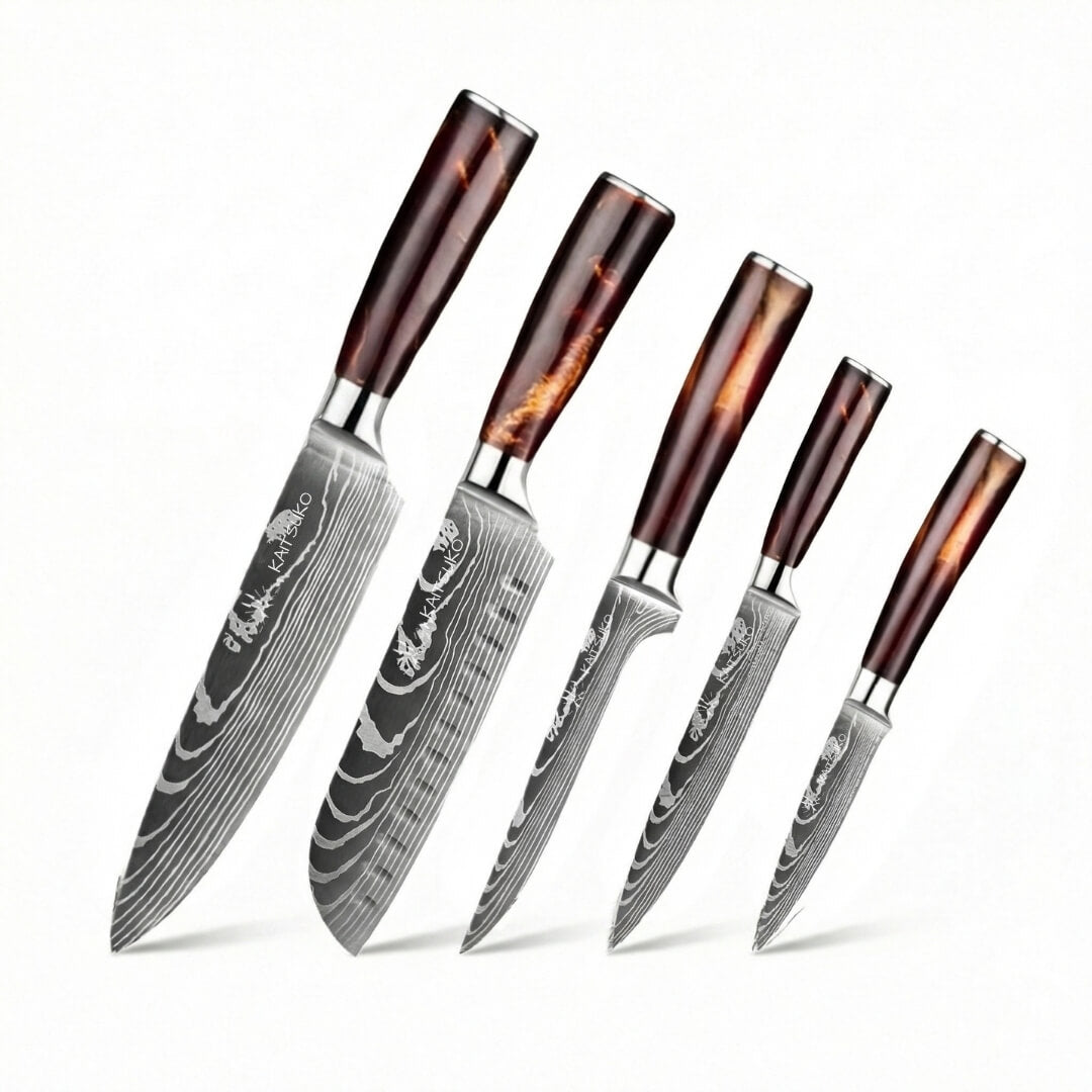 Set of 5 Japanese knives - Chef Tanaka