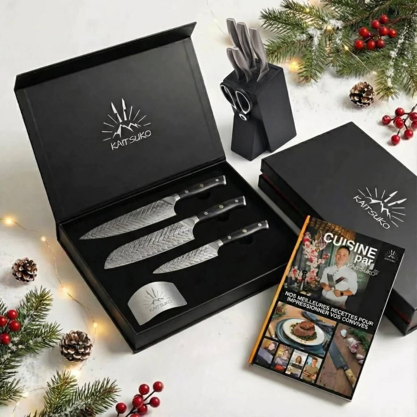 Le coffret parfait avec couteaux japonais acier damas