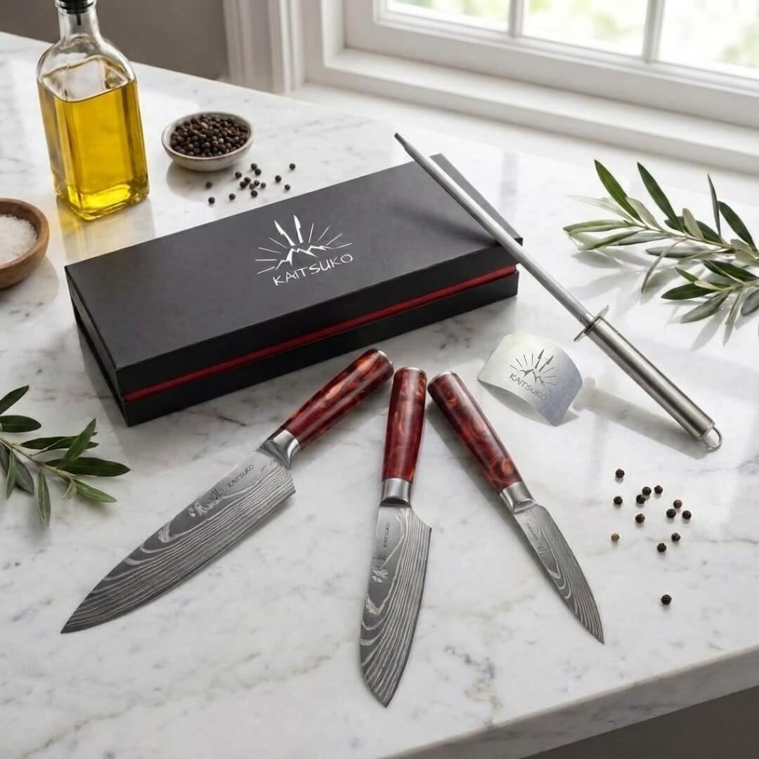 pack couteaux japonais et accessoires offerts collection Tanaka terre de feu