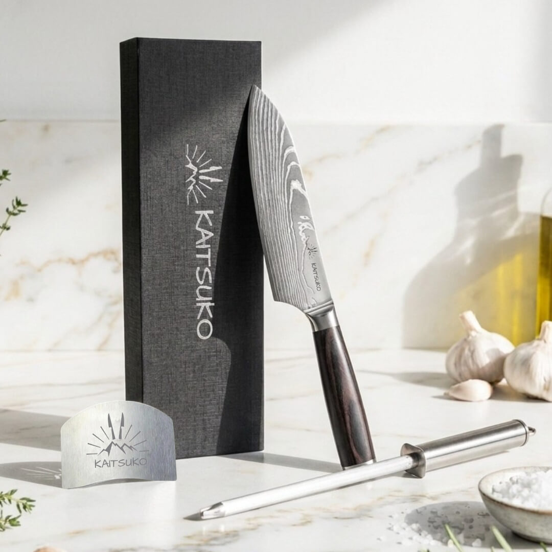 pack couteau de chef et accessoires de cuisine tanaka forest wood