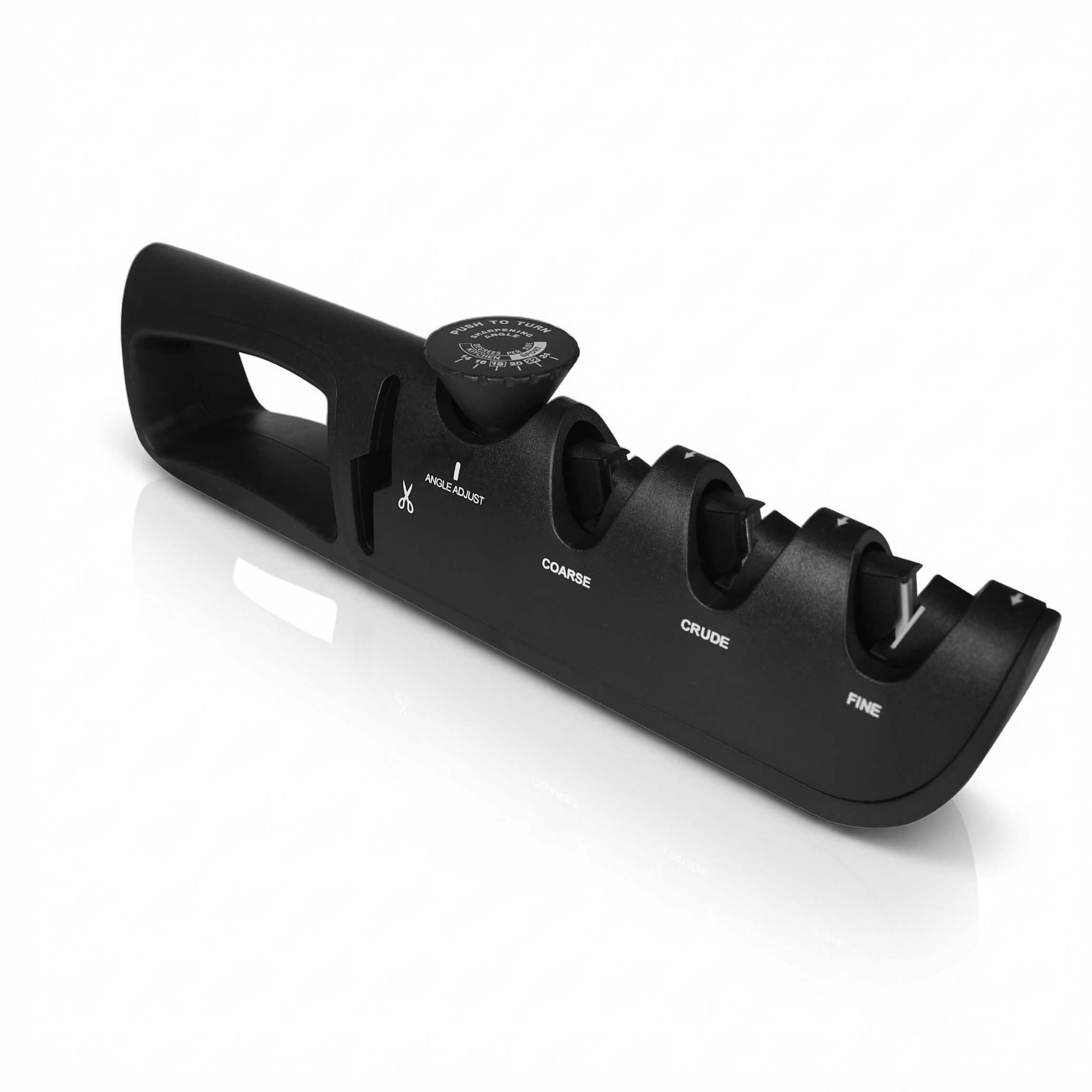 Aiguiseur rotatif adaptable noir pour tous les couteaux et ciseaux Kaitsuko