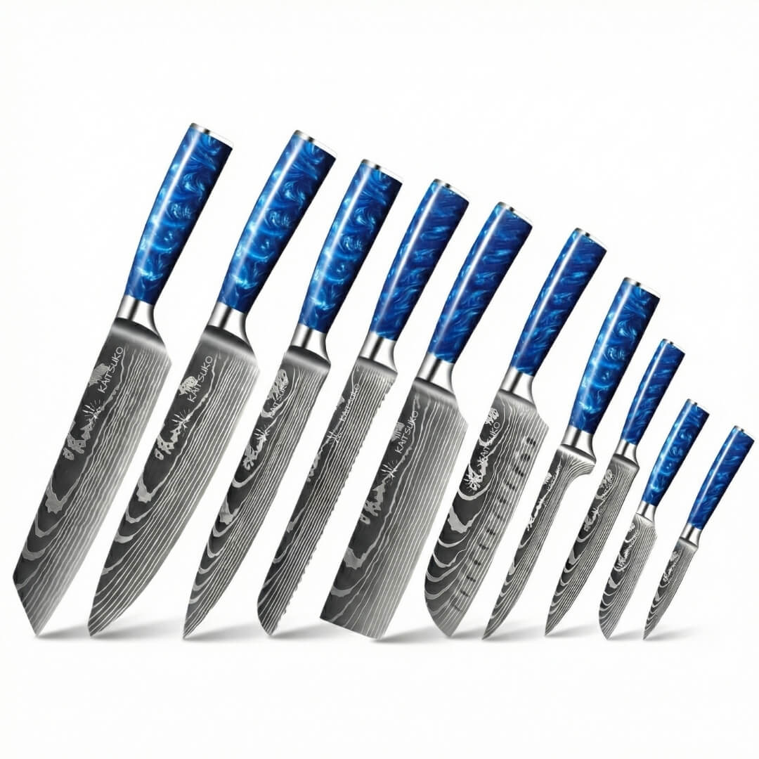 Set of 10 Japanese knives - Chef Tanaka