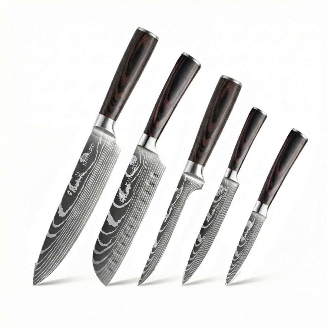 Set of 5 Japanese knives - Chef Tanaka