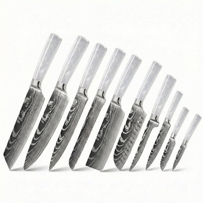 Set of 10 Japanese knives - Chef Tanaka