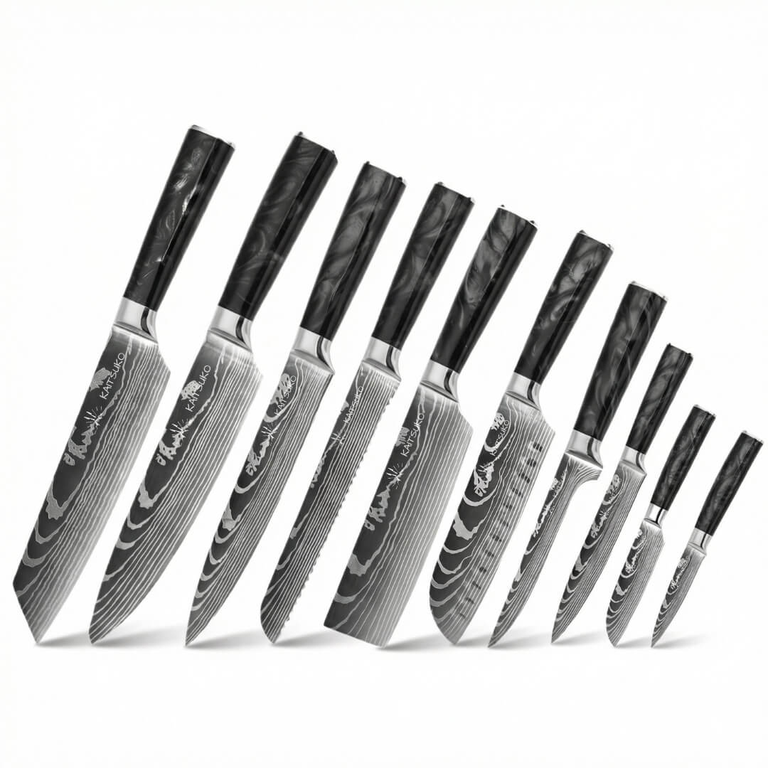 Set of 10 Japanese knives - Chef Tanaka
