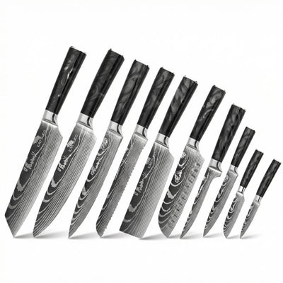 Set of 10 Japanese knives - Chef Tanaka