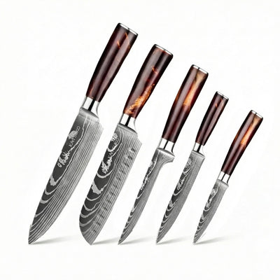 Set of 5 Japanese knives - Chef Tanaka