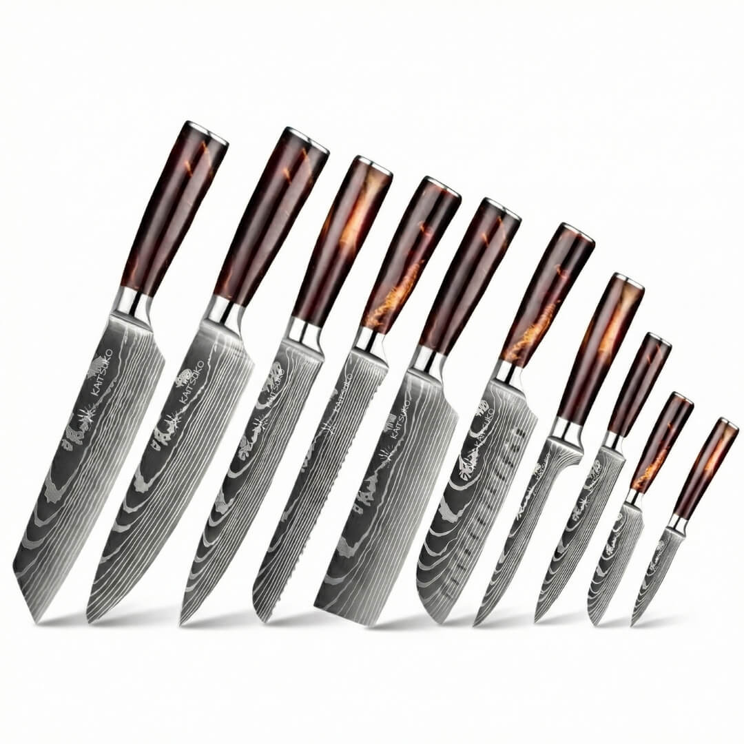 Set of 10 Japanese knives - Chef Tanaka