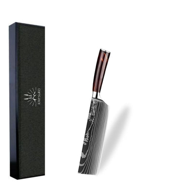 Couteau pelle Nakiri pour écraser l'ail et hacher les herbes