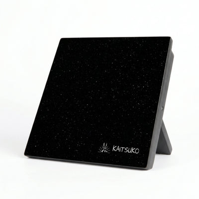 Support pour set de couteaux de cuisine noir et blanc